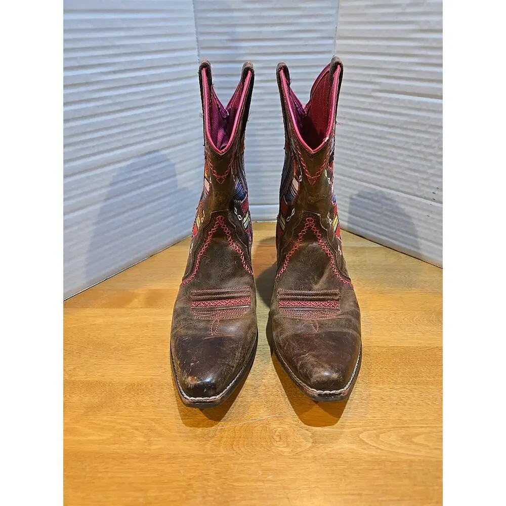 Ariat Desert Diva Leather Western 10023077 Youth Size 5 Colorful Embroidery - Picture 6 of 11